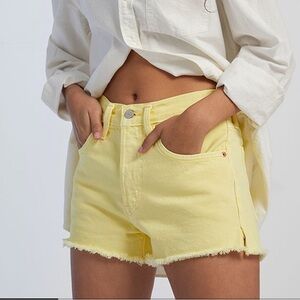 Levi’s 501 Original High Rise Yellow Cutoff Denim Shorts NWOT